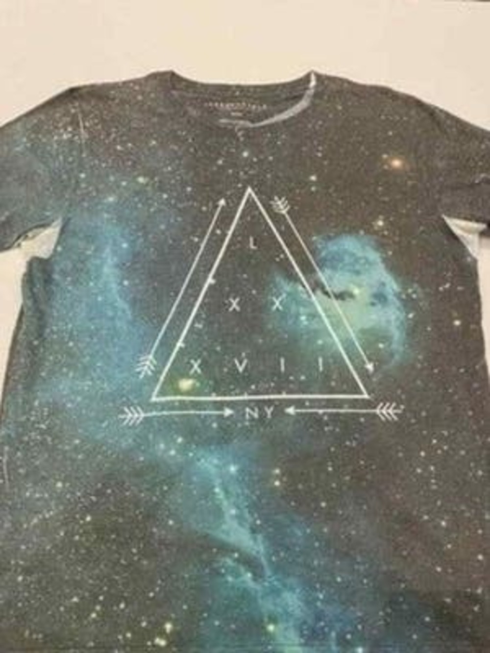 Aeropostale Galaxy Space Triangle T Shirt Size Medium (M)